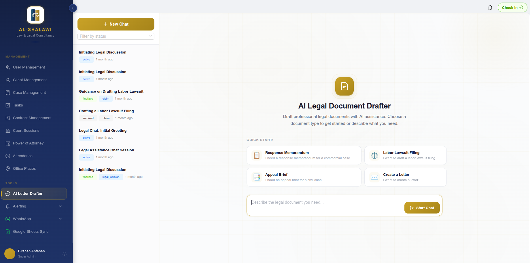 Al-Shalawi — Bilingual AI Legal Platform – screenshot 1