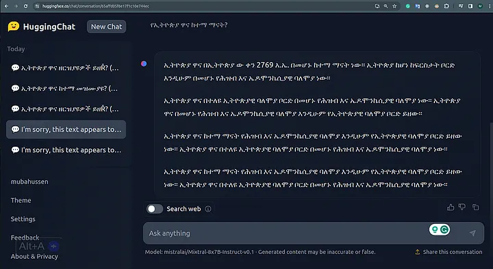 Fine-tuning Llama 2 for Amharic Text Generation – screenshot 2